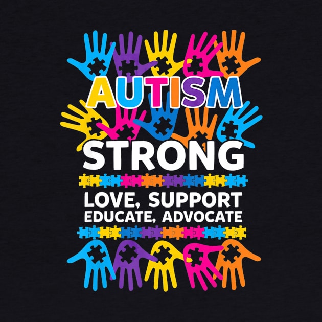 Autism Awareness strong love support educate advocate by mlleradrian